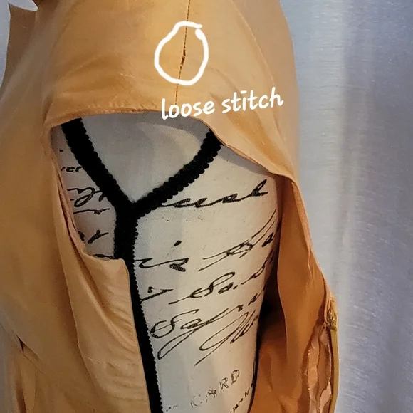 Anne Klein Mustard dress small 100% Silk - Picture 14 of 15